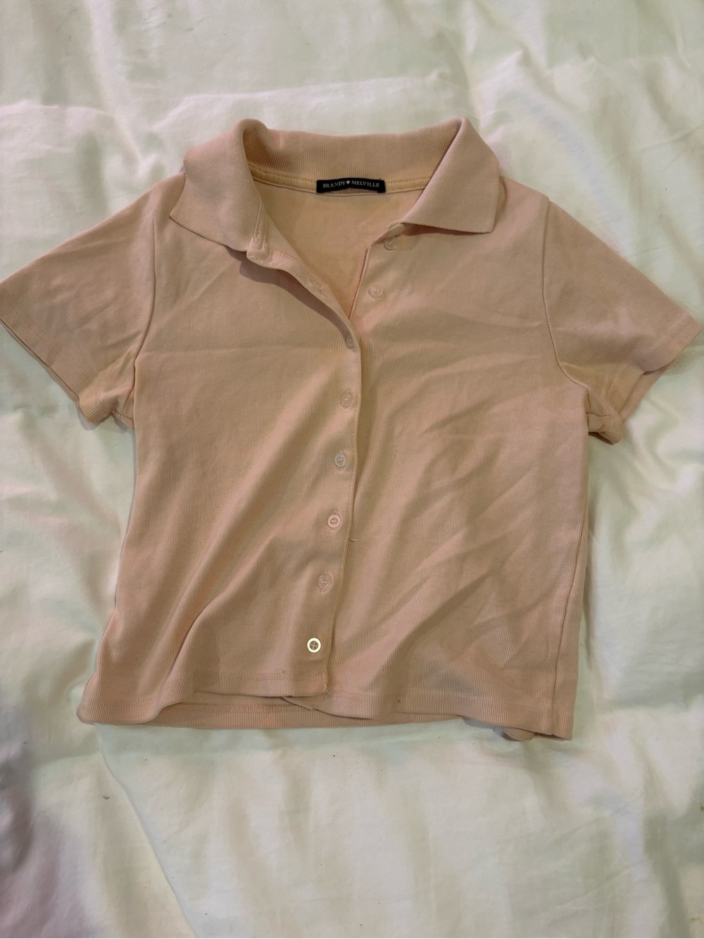 Brandy Melville Pale Peach Polo Top